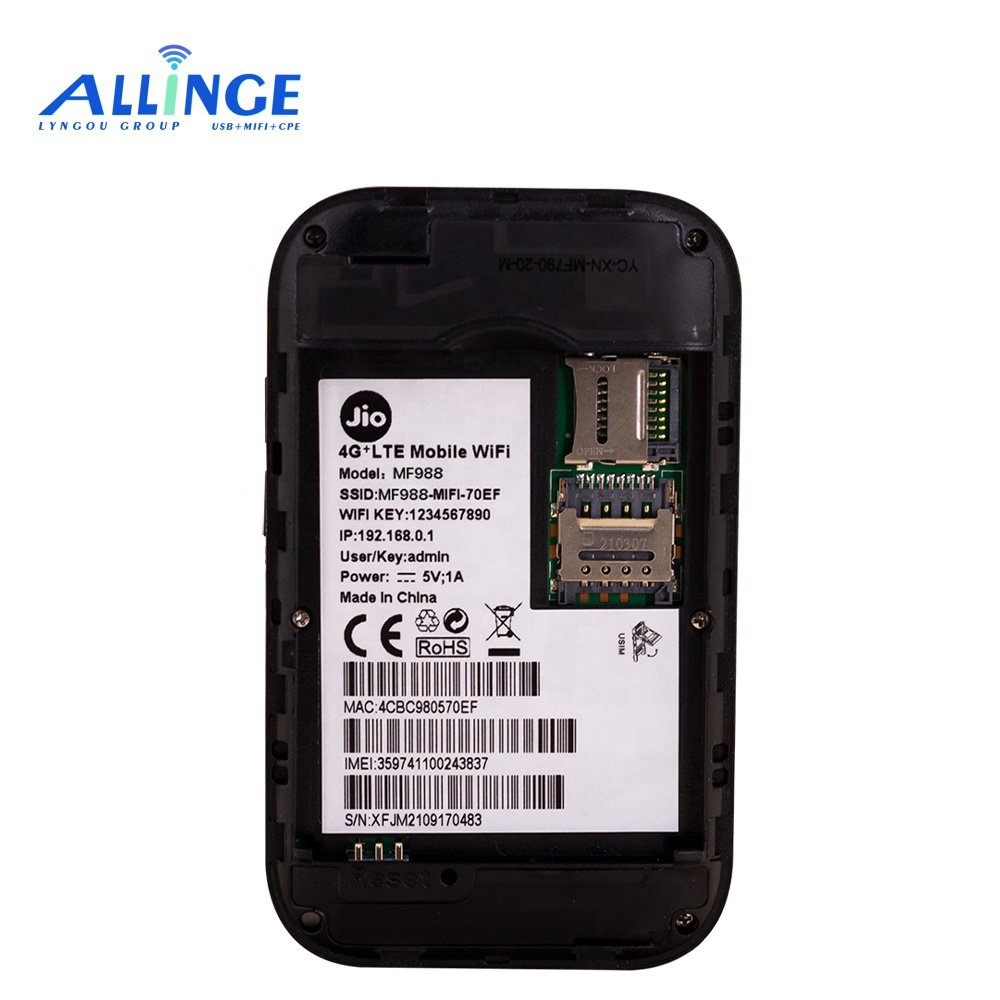 ALLINGE XYY571 Mini Router MF988 Portable Wifi Router 150Mbps 4G Wifi Router With Sim Card Slot